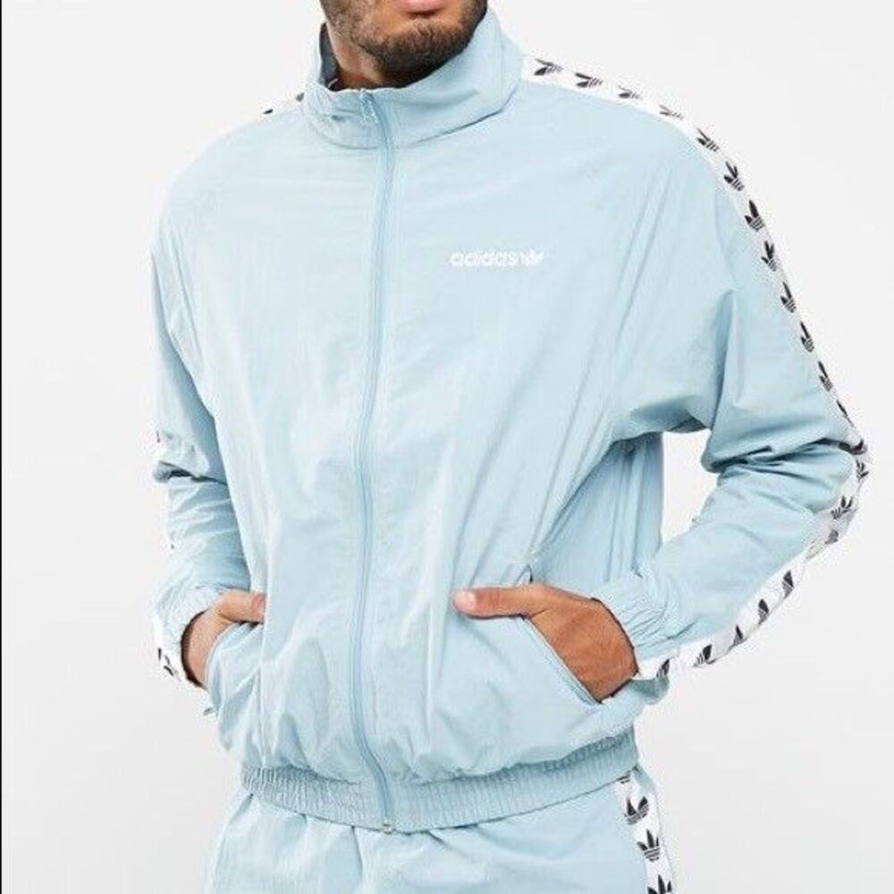 Adidas Originals Vintage Rare Adicolor TNT Tape Wind Track Jacket Sky M